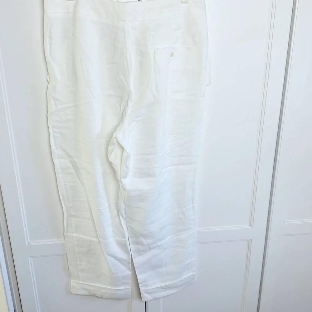 New! Wilfred Linen White Sz 12 Allant Pant Cuffed Crop